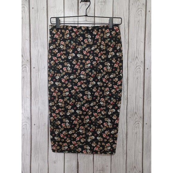 Pull&Bear Dresses & Skirts - Pull & Bear Midi Pencil Skirt Floral Stretch Pull On Size Mex 30 US 6 EUR L